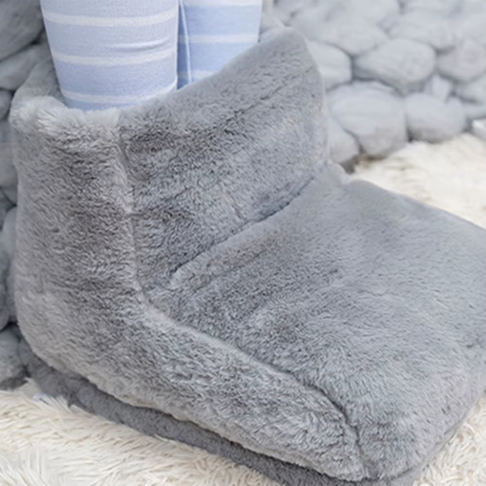 Electric Foot Warmer USB Charging Foot Heating Pad Comfort Fleece Suede Cushion Foot Heater Couple Slippers for Bedroom Sleeping